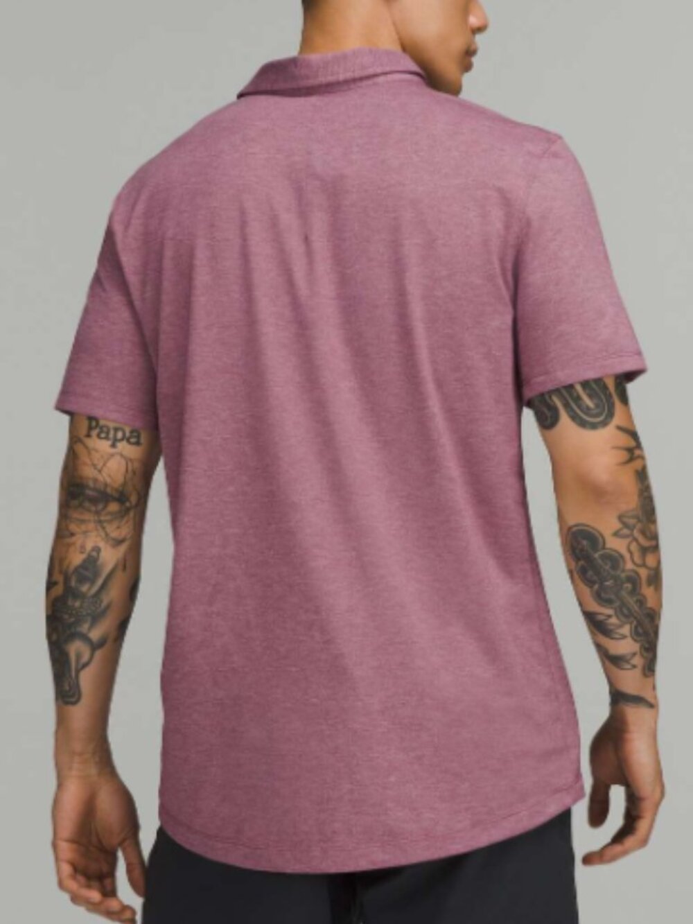 Lululemon Evolution Short Sleeve Polo Shirt Size XL Heathered Vintage Plum - Picture 8 of 8